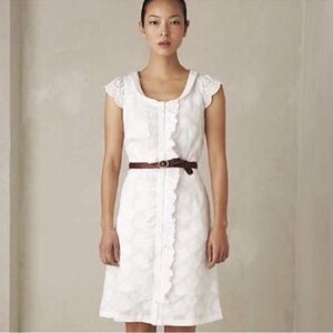 Moulinette Soeurs Galaxy of Dots White Cotton Dress Size 14